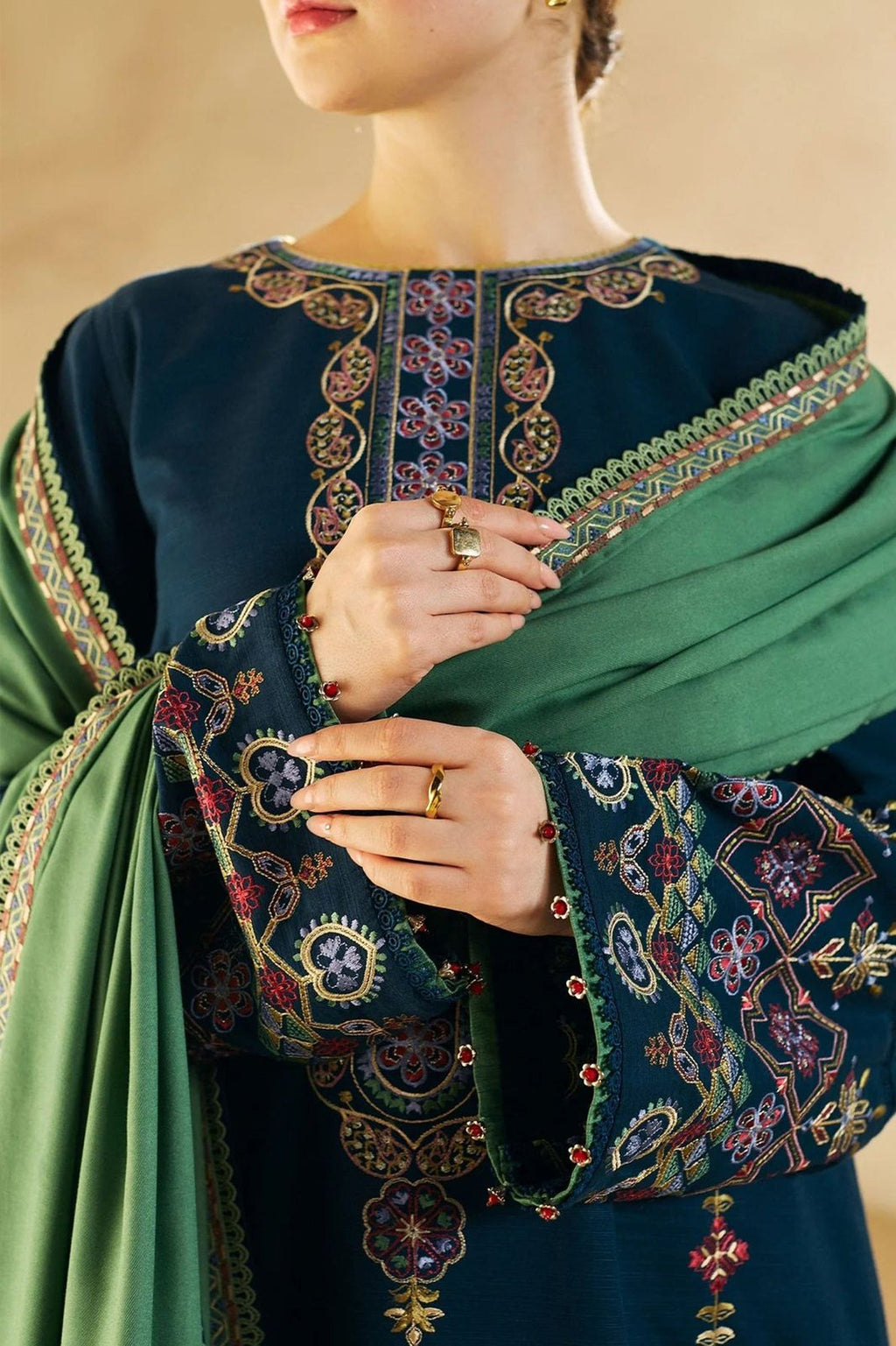 DHANAK 3PC EMBROIDERED