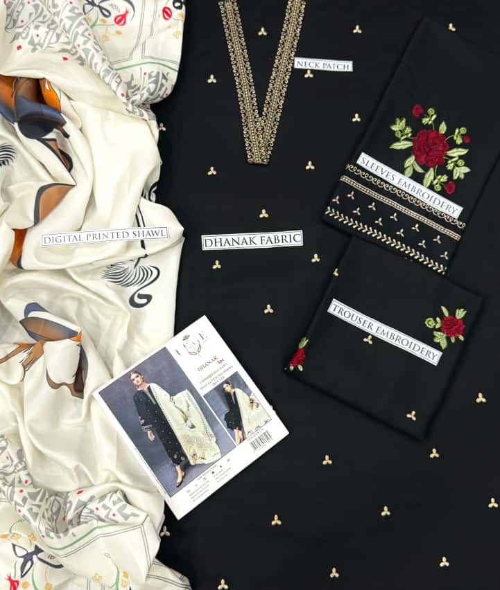 DHANAK 3PC EMBROIDERED