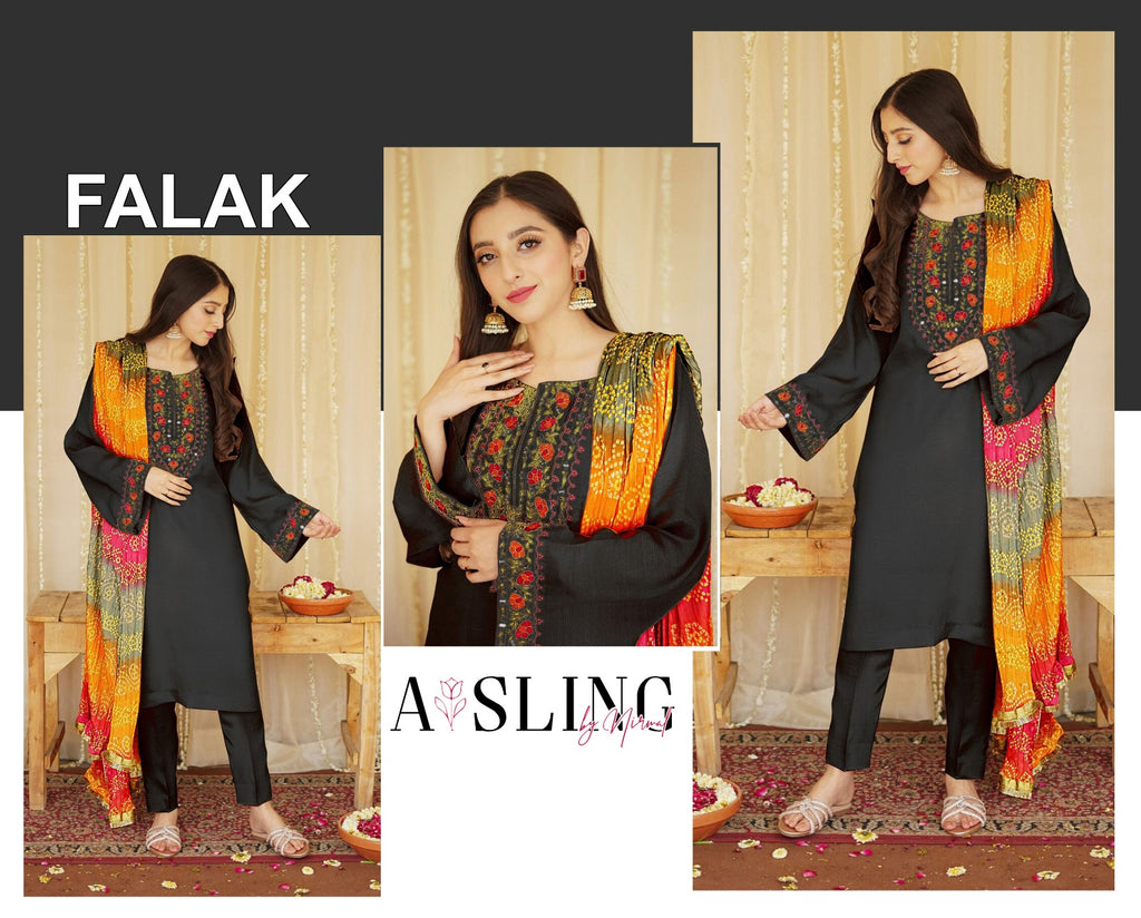 DHANAK 3PC EMBROIDERED