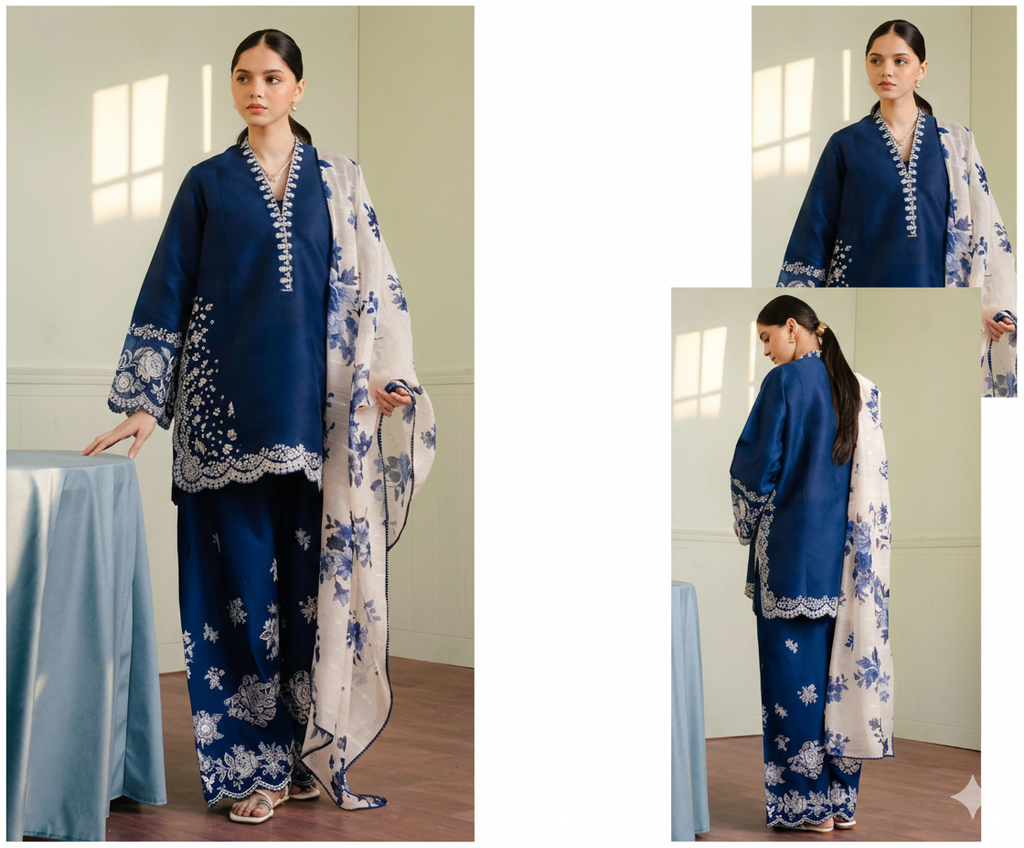 DHANAK 3PC EMBROIDERED