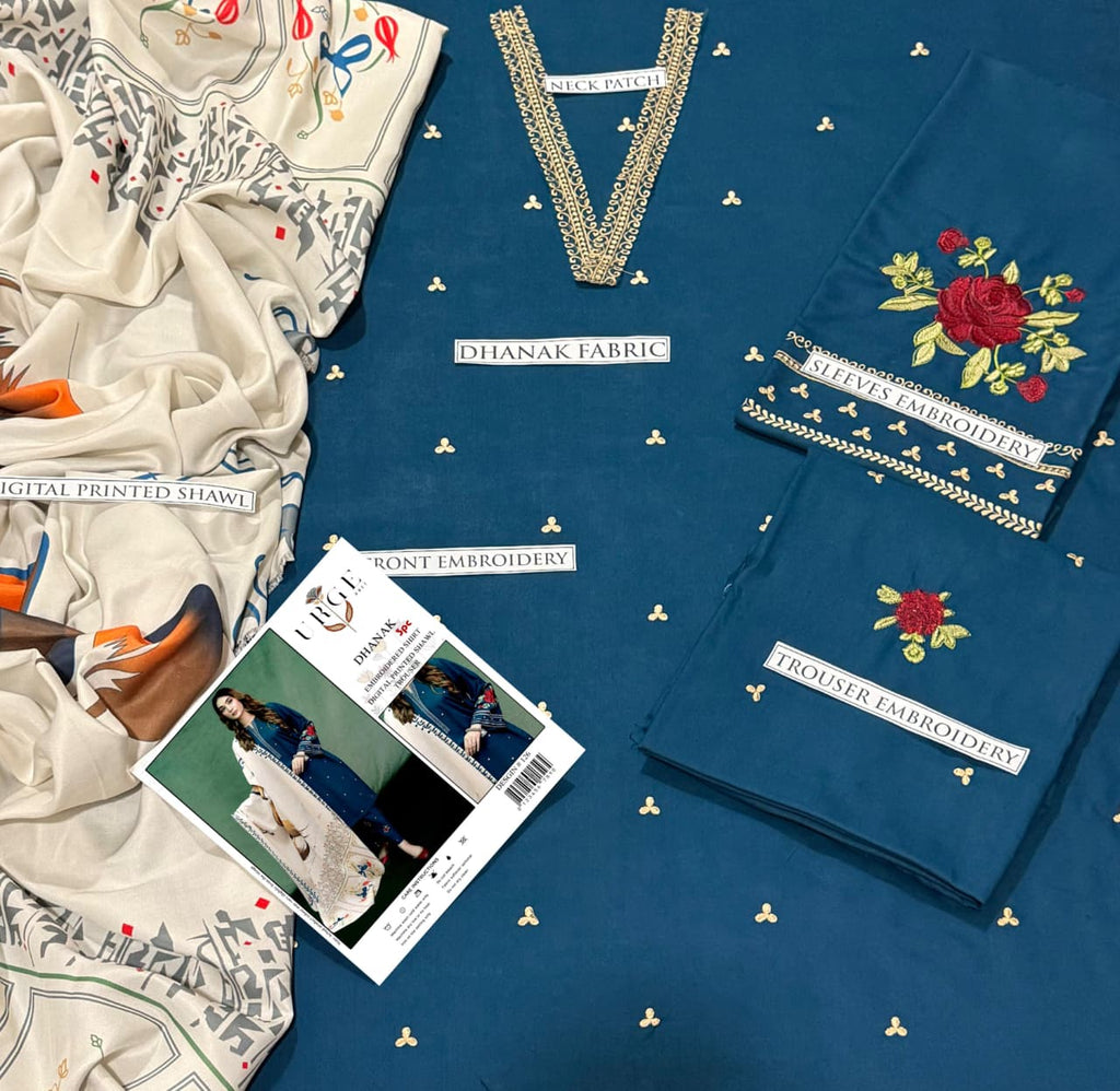 DHANAK 3PC EMBROIDERED