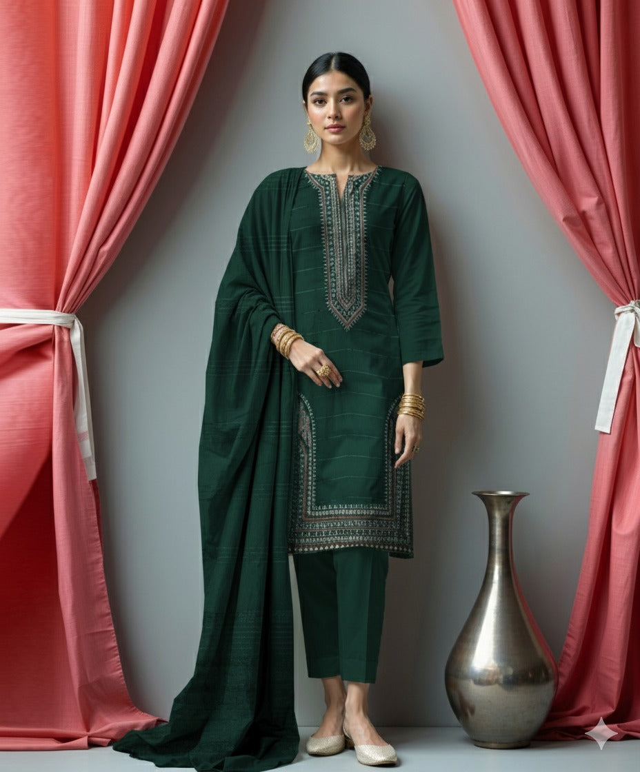DHANAK Valvet 3PC EMBROIDERED