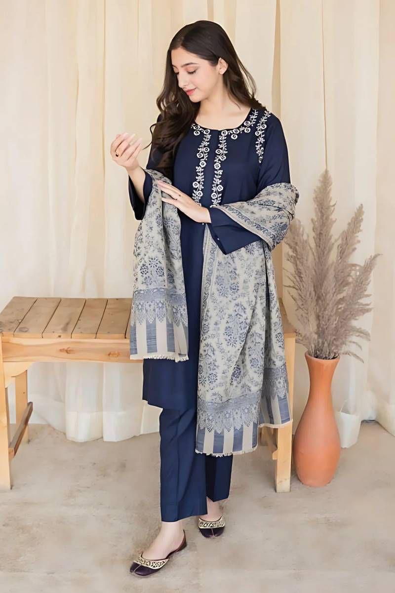 DHANAK 3PC EMBROIDERED