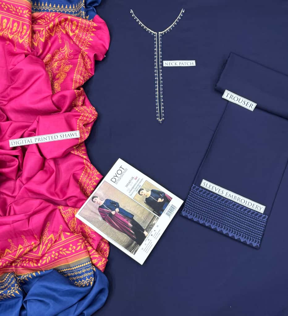 DHANAK 3PC EMBROIDERED