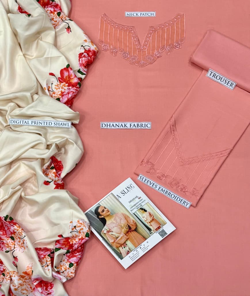 DHANAK 3PC EMBROIDERED