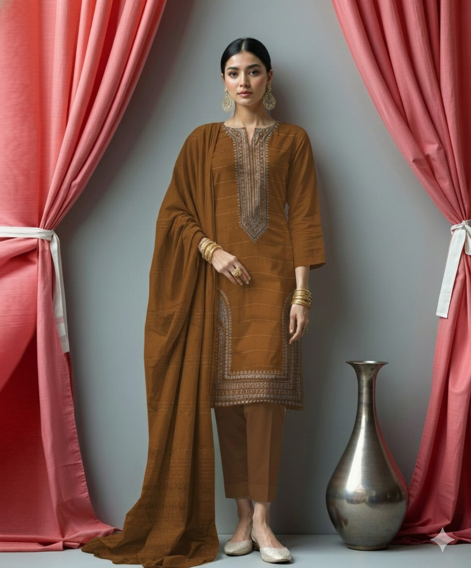 DHANAK Valvet 3PC EMBROIDERED