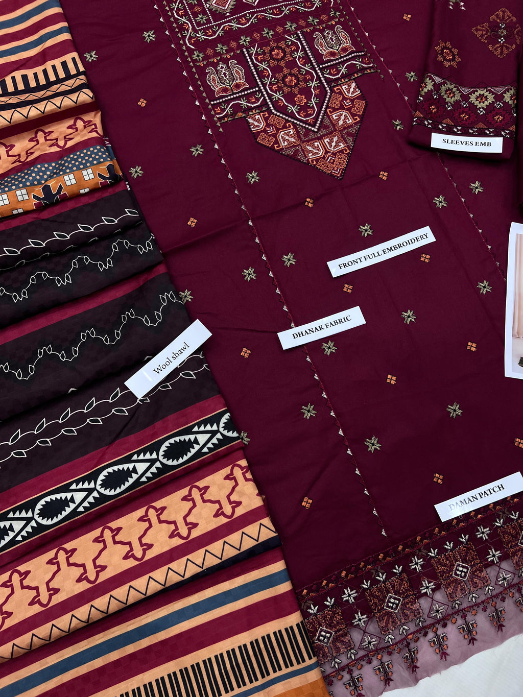 CROSS STITCH EMBROIDERED 3 PC