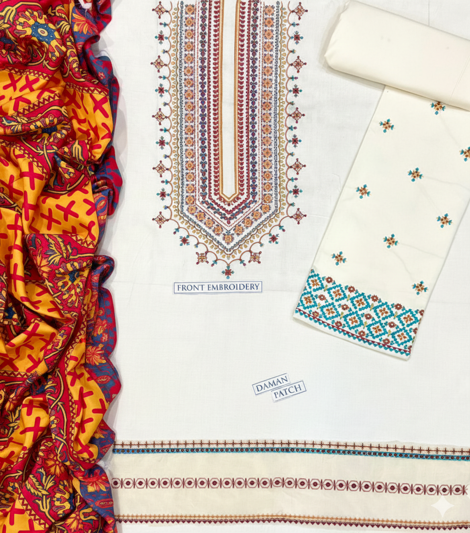 DHANAK 3PC EMBROIDERED