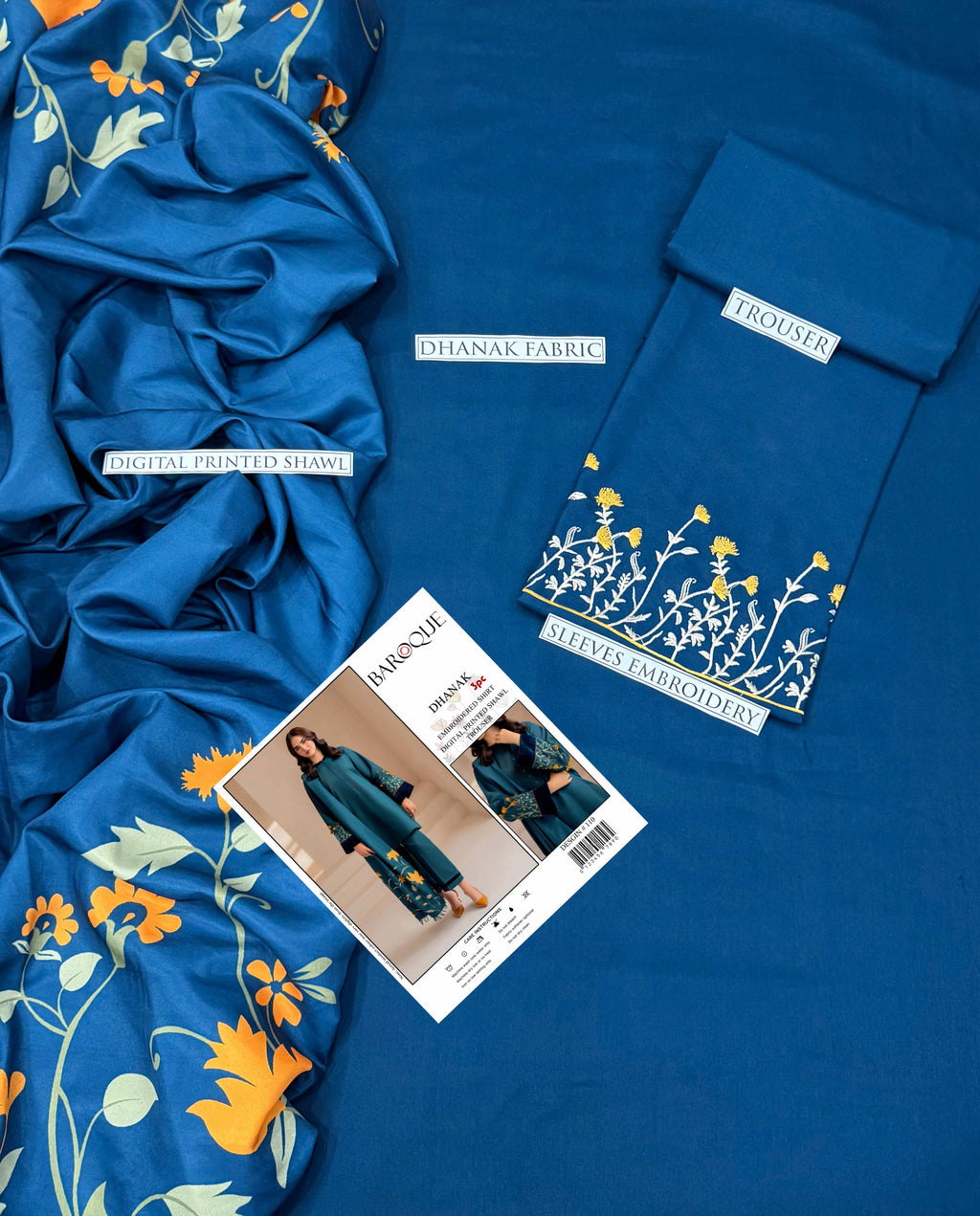 DHANAK 3PC EMBROIDERED