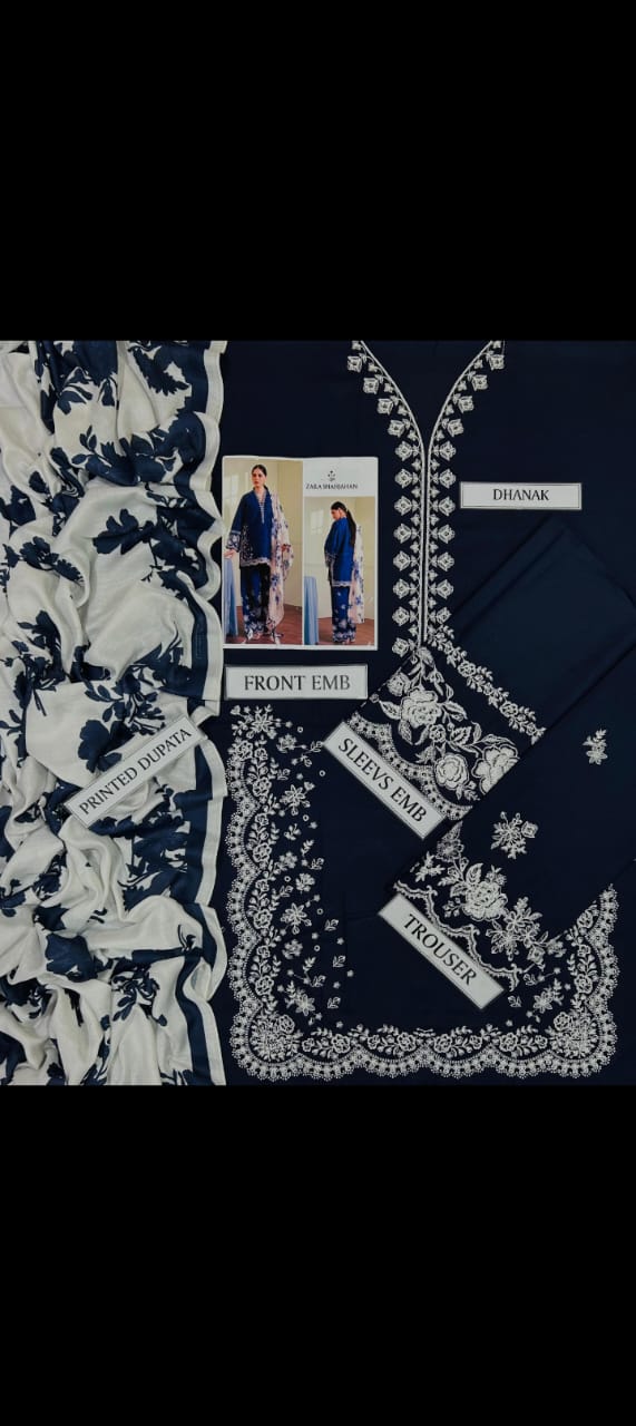 DHANAK 3PC EMBROIDERED