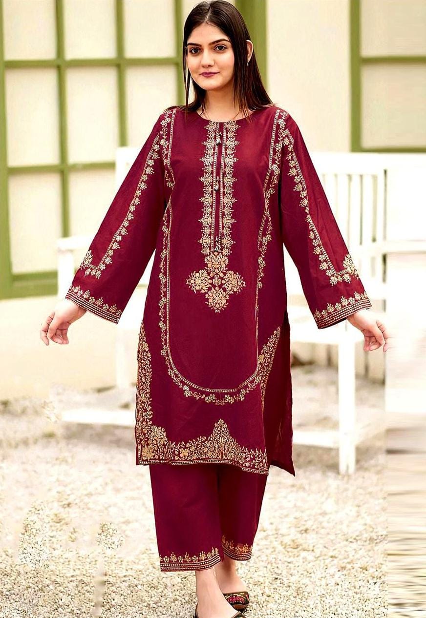 DHANAK 2PC EMBROIDERED